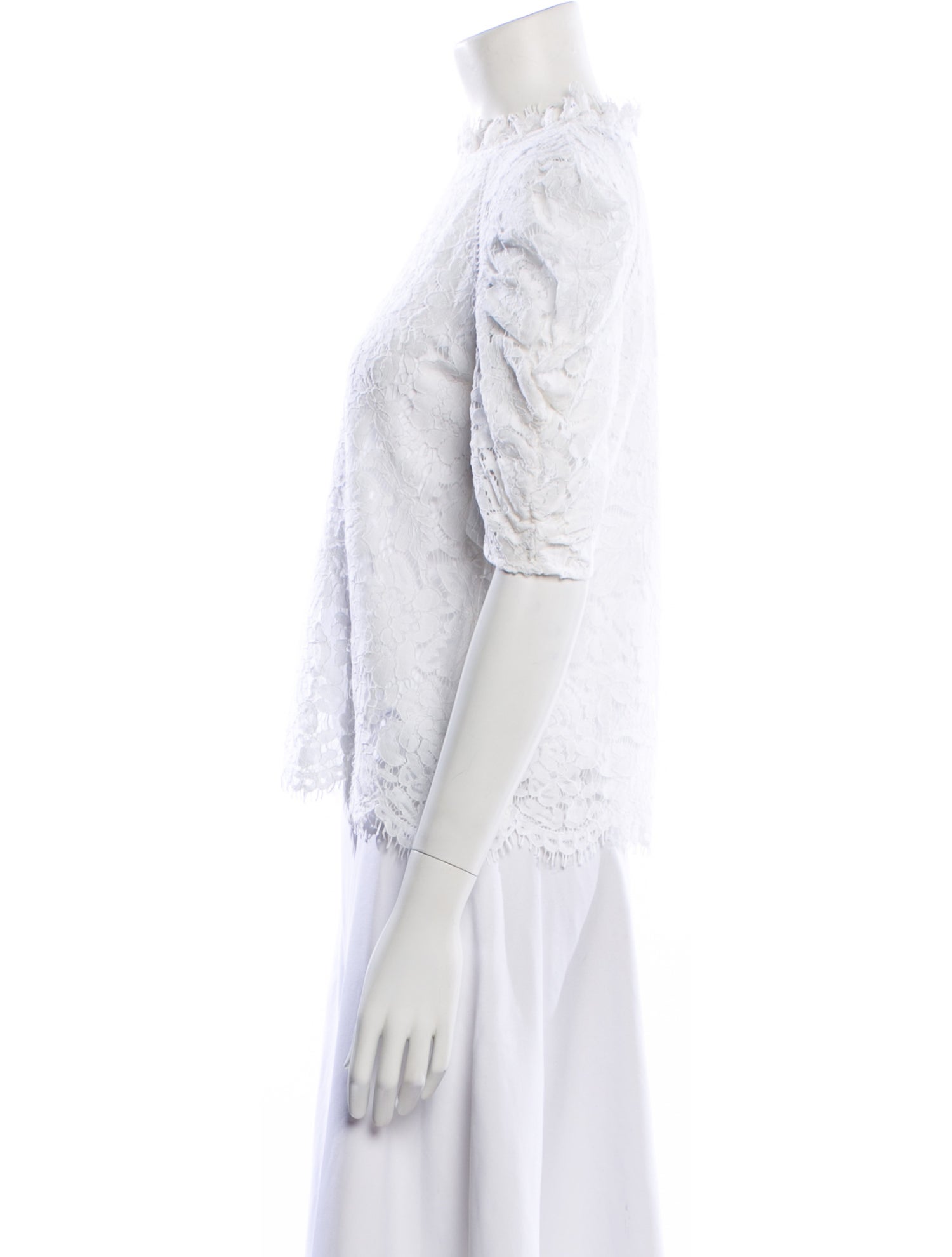 Generation Love Lace Pattern Mock Neck Blouse